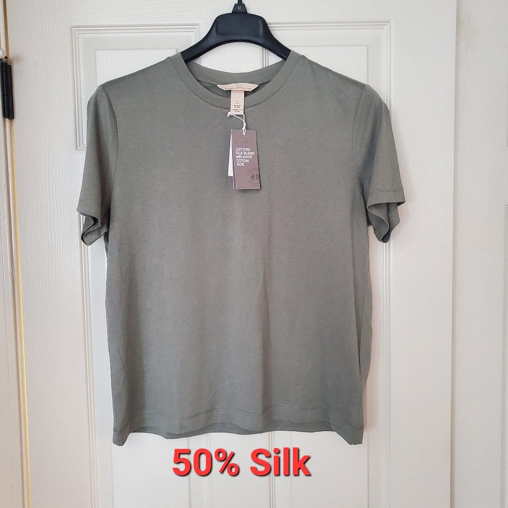 NWT H&M Premium Quality Silk blend top, size L